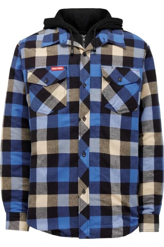 Hard Yakka Quilted Flannel Shacket Blue