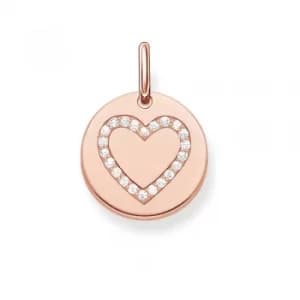 THOMAS SABO Ladies Love Bridge Rose Gold Heart Pendant LBPE0005-416-14