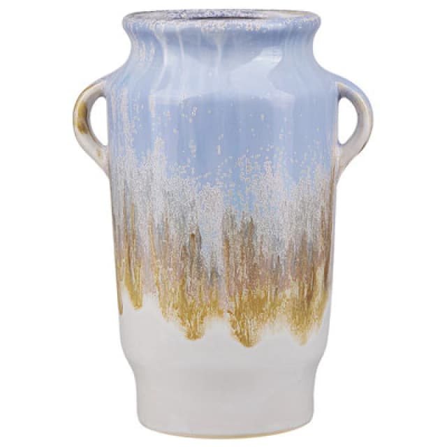 Beliani Flower Vase Gerrha Stoneware 25cm Light Blue