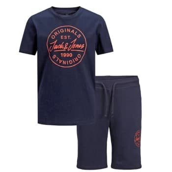 Jack and Jones Shark T Shirt and Shorts Set - Navy