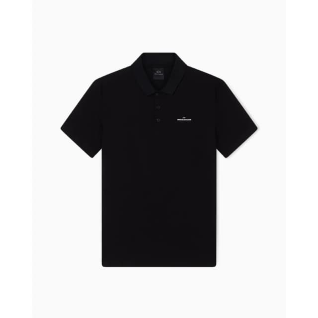 Armani Exchange Mens Short-Sleeve Polo Shirt Black UC001 male S