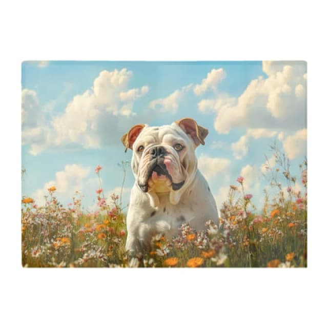 Warren Reed Designer Bulldog Enjoying A Summer Meadow Chopping Board