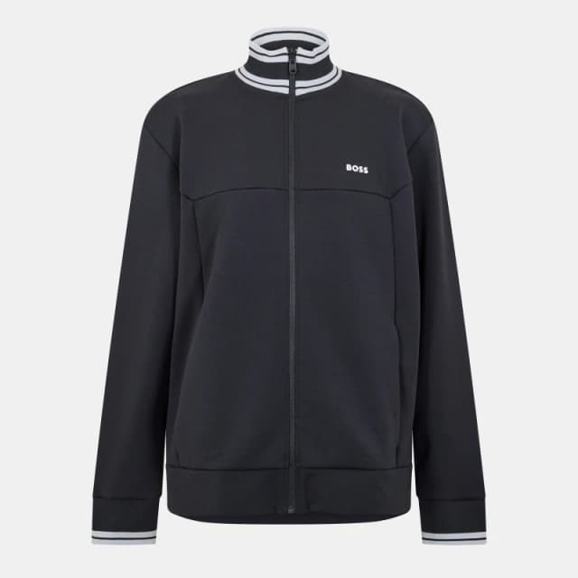 Boss Mens Full Zipped Zone Short Sleeve Polo Shirt Black male S