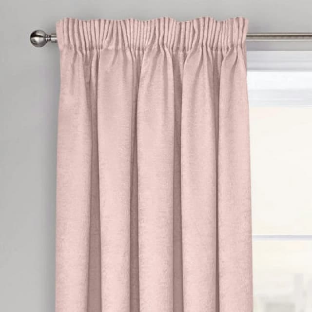 Velosso Westwood Dimout Pencil Pleat Curtains - Blush Pink