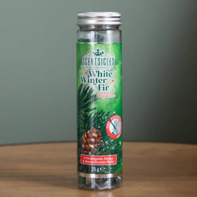 Samuel Alexander 25G White Winter Fir Scented Christmas Scentsicles With 6 Hanging Hooks