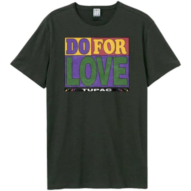 Amplified Mens Do For Love Tupac Shakur T-Shirt in Charcoal Size: XS Charcoal Male XS