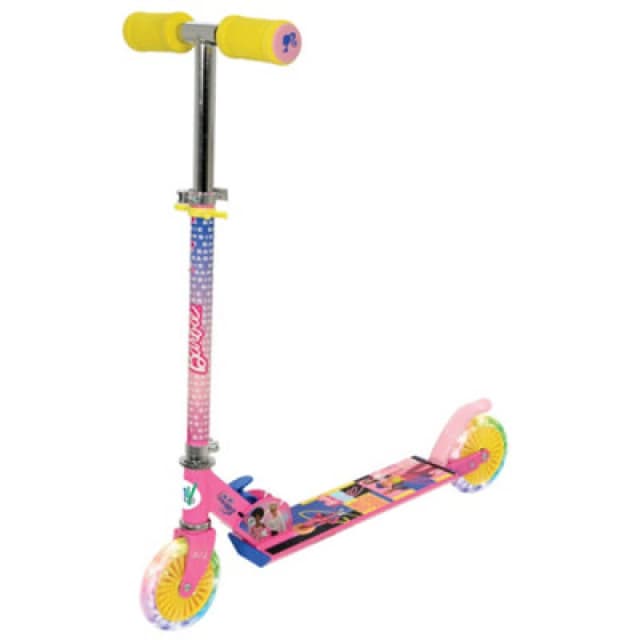 MV Sports Barbie Official Kids Inline Scooter + Light Up Wheels Age 5+ Girls Boys Folding