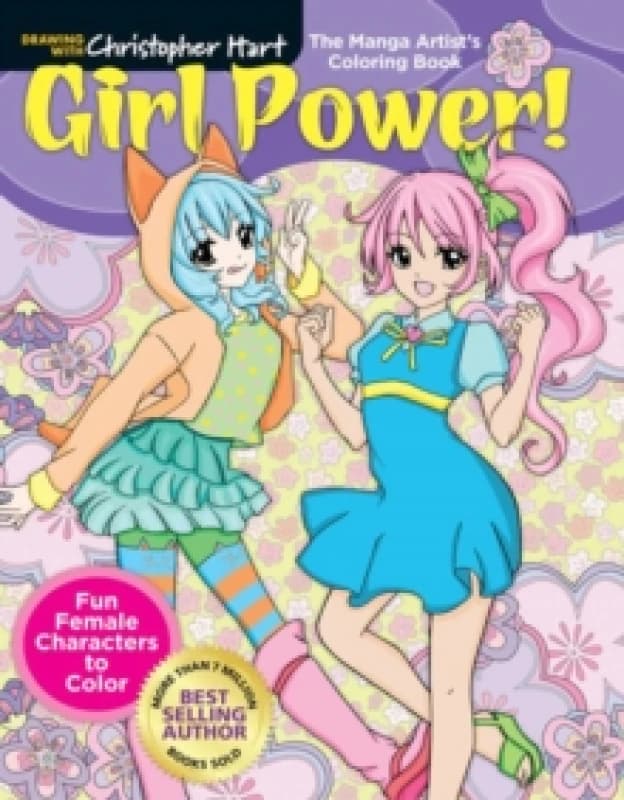 manga artists coloring book girl power fun female characters to color 9781640210103