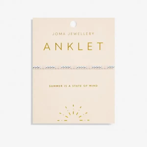 Anklet Rose Quartz Silver Plated Anklet 23cm Stretch Anklet 6939