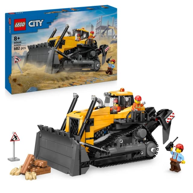 LEGO City Yellow Bulldozer Construction Vehicle Toy 60466