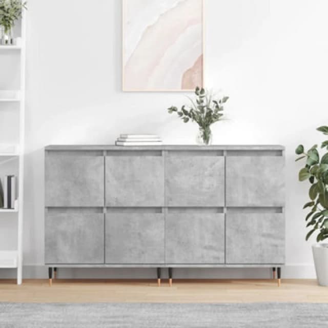 Vidaxl Sideboards 2 Pcs Concrete Grey Engineered Wood