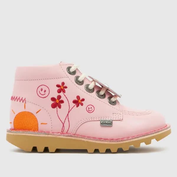 Kickers pink kick hi happy Girls Toddler boots Pink UK 12 (EU 30)