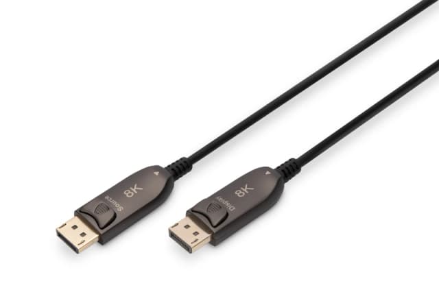 Digitus DisplayPort AOC Hybrid Fiber Optic Cable. Ultra HD 8K. 10 m