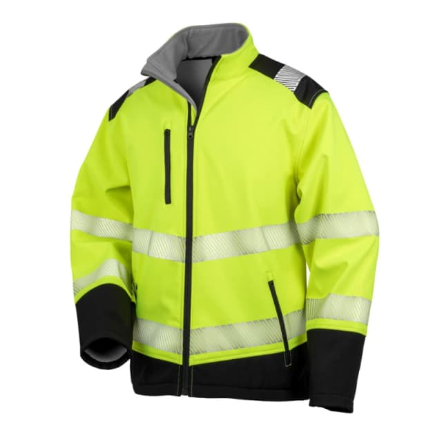 SAFE-GUARD by Result Mens Ripstop Safety Soft Shell Jacket in Yellow Size: Medium Yellow Male M