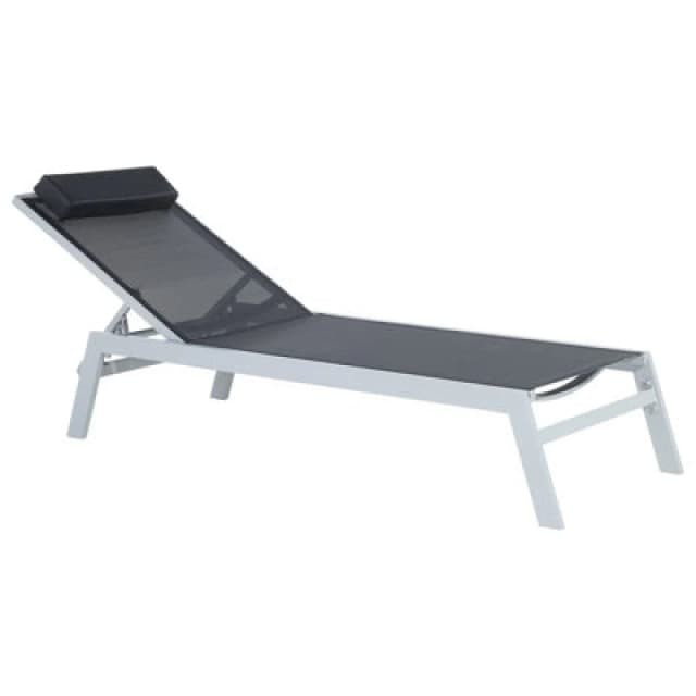 Beliani Sun Lounger Catania Reclining Metal Black
