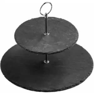Premier Housewares - Slate 2 Tier Round Cake Stand