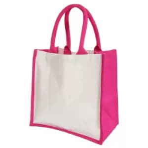 Westford Mill Printers Midi Jute Bag (14 Litres) (Pack of 2) (One Size) (Fuchsia)