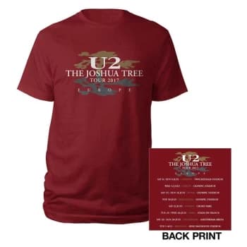 U2 - Joshua Tree 2017 Unisex Medium T-Shirt - Red