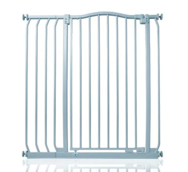 Safetots Extra Tall Curved Top Safety Gate, 89Cm - 98Cm, Matt Grey, Extra Tall 100Cm In Height, Pressure Fit Stair Gate