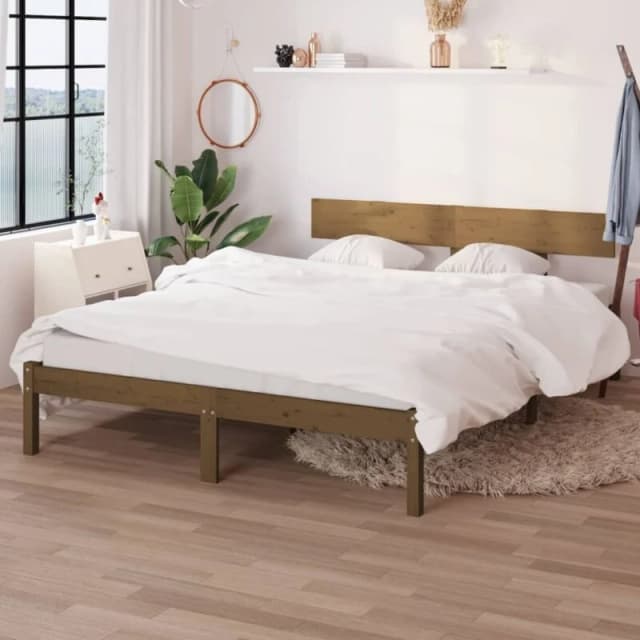 VIDAXL Bed Frame without Mattress Honey Brown Solid Wood 120x200cm Vidaxl 8720286763063