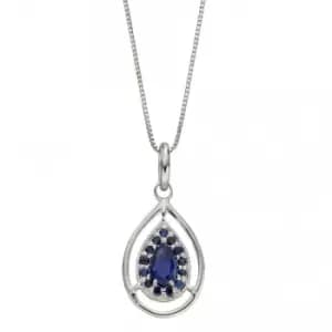Cut Out Teardrop Sapphire White Gold Pendant GP2271L