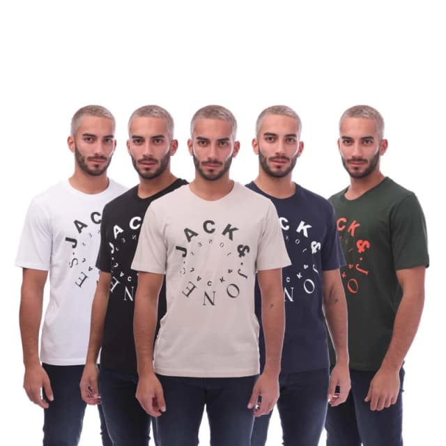 Jack and Jones Warrior S 5 Pack T-Shirts - Multi Multi S
