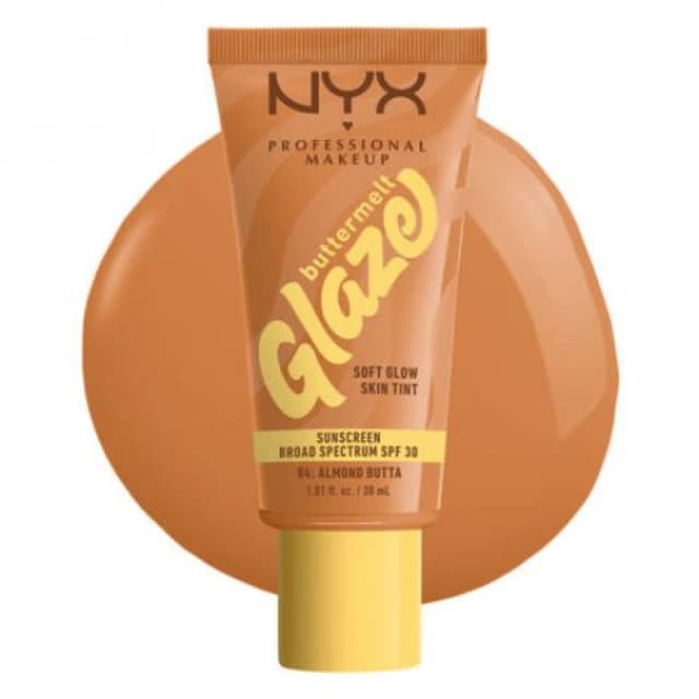 NYX Professional Makeup Buttermelt Glaze Soft Glow Skin Tint + SPF/FPS 30 Foundation (Various Shades) - Almond