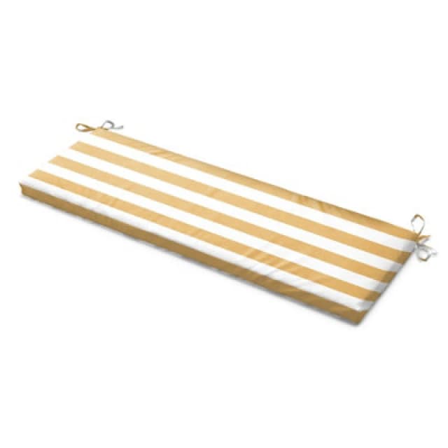 Luxury Living Wide Striped Garden Bench Seat Pad Yellow