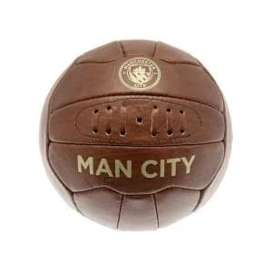 Man City Retro Faux Leather Heritage Ball Size 5