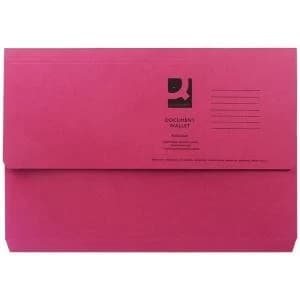 Q-Connect Document Wallet Foolscap Red Pack of 50 KF23016