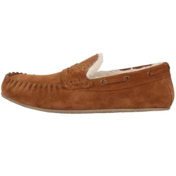 Howick Suede Moccasin Slippers - Brown