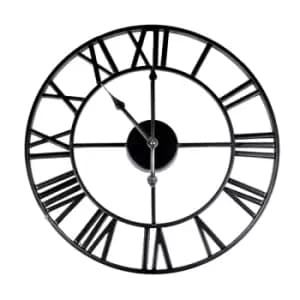 Roman Numeral Wall Clock Black M&W