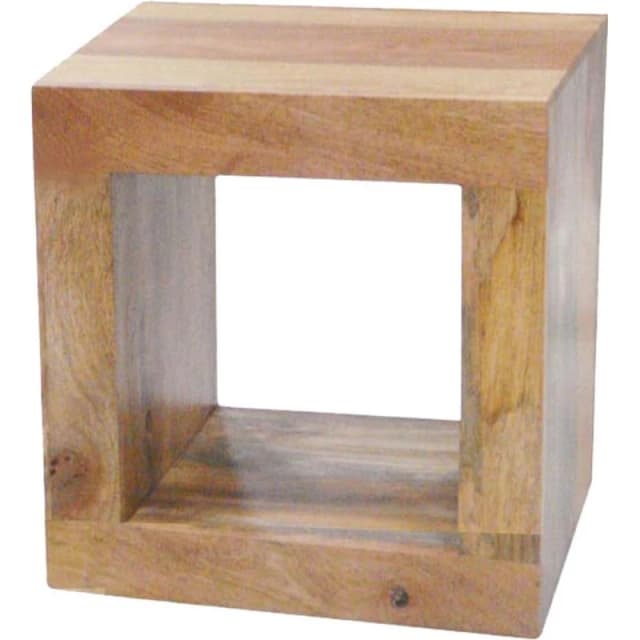 Jaipur Furniture Ltd 1 Hole Display Unit - Mango Wood - L35 x W44 x H44cm - Light Finish in Brown Brown Unisex
