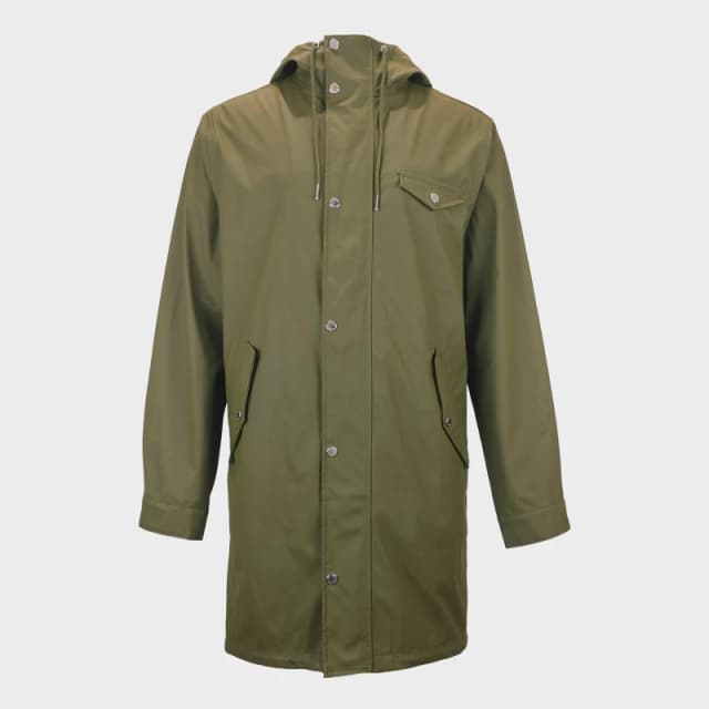 Jack Wills Mens Fisher Water and Wind Resistant 2.5 Layer Long Sleeve Rain Anorak Olive male S