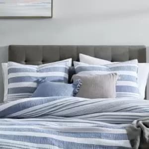 DKNY Comfy Stripe Double Duvet Cover, Navy