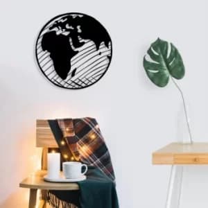 Our Planet Black Decorative Metal Wall Accessory