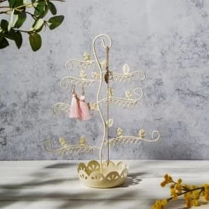 Sass & Belle Flowery Earring Stand- Cream