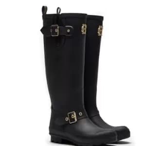 Holland Cooper Womens Sherpa Lined Regency Wellington Matte Black 8