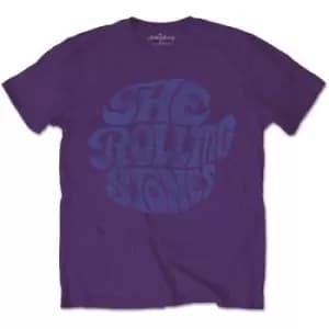 The Rolling Stones - Vintage 70s Logo Unisex Small T-Shirt - Purple
