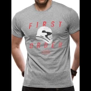 Star Wars 8 - First Order Trooper Profile Mens Small T-Shirt - Grey