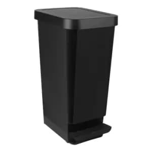 Cooke & Lewis Moda Pedal Black Plastic Rectangular Freestanding Kitchen Pedal Bin, 45L
