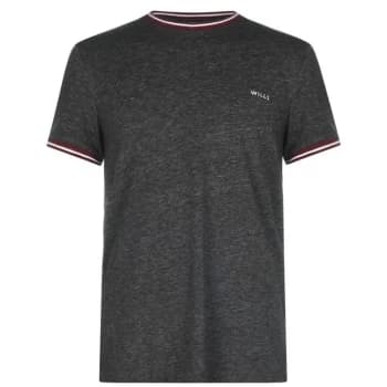 Jack Wills Baildon Space Dye Ringer T-Shirt - Charcoal