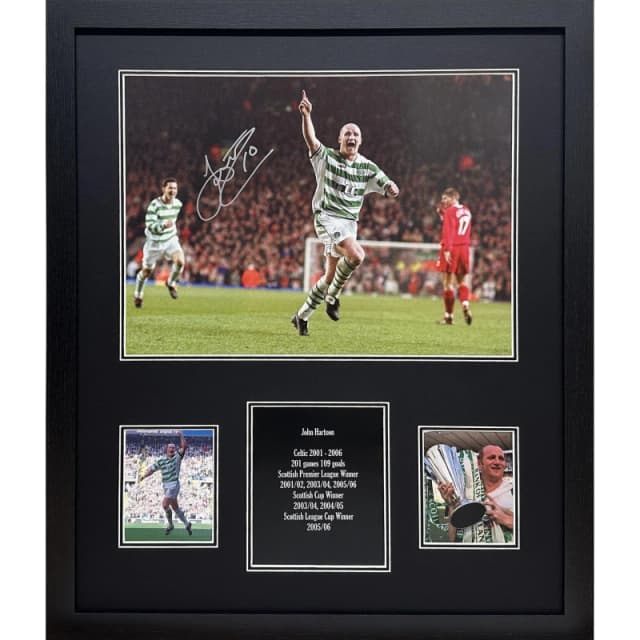 AllStarSignings Ltd John Hartson signed Celtic photo photo Green unisex One Size