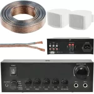 110W Stereo Amplifier System Kit 2x Background Wall Speaker Bedroom Office AUX