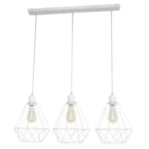 Karo Straight Bar Pendant Ceiling Light White 78cm