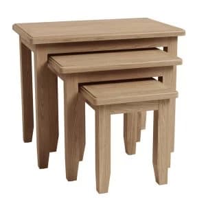 Golston Light Oak Nest of 3 Tables