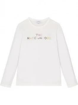 The Marc Jacobs Girls Long Sleeve Multi Logo T-Shirt - White, Off White, Size 12 Years, Women