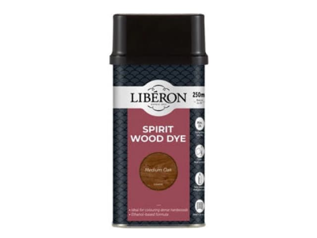 Liberon 126783 Spirit Wood Dye Medium Oak 250ml Libwdsmo250N