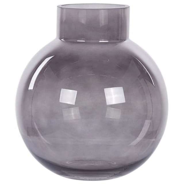 Beliani Flower Vase Polydrosos Glass 22cm Grey