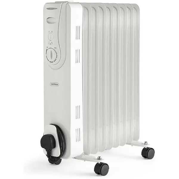VonHaus 9 Fin 2000W Oil Filled Radiator - White One Size